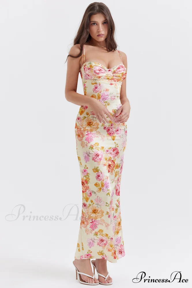 Josefina Ivory Stylish Floral Maxi Dress - Image 6