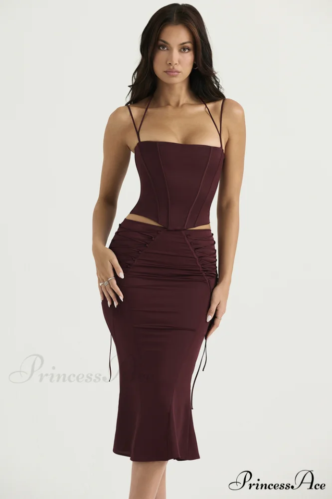 Chantelle Burgundy Stylish Satin Bra - Image 3