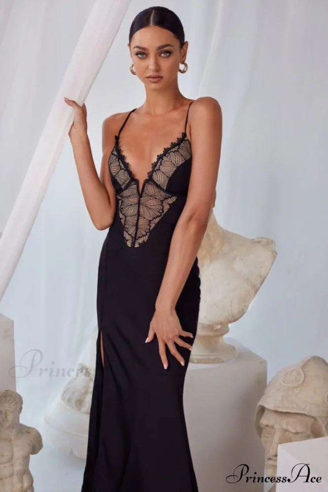Greta Black Stylish Maxi Dress - Image 8