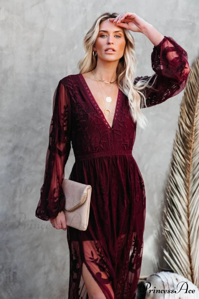 Boho Lace Stylish Maxi Dress - Image 13
