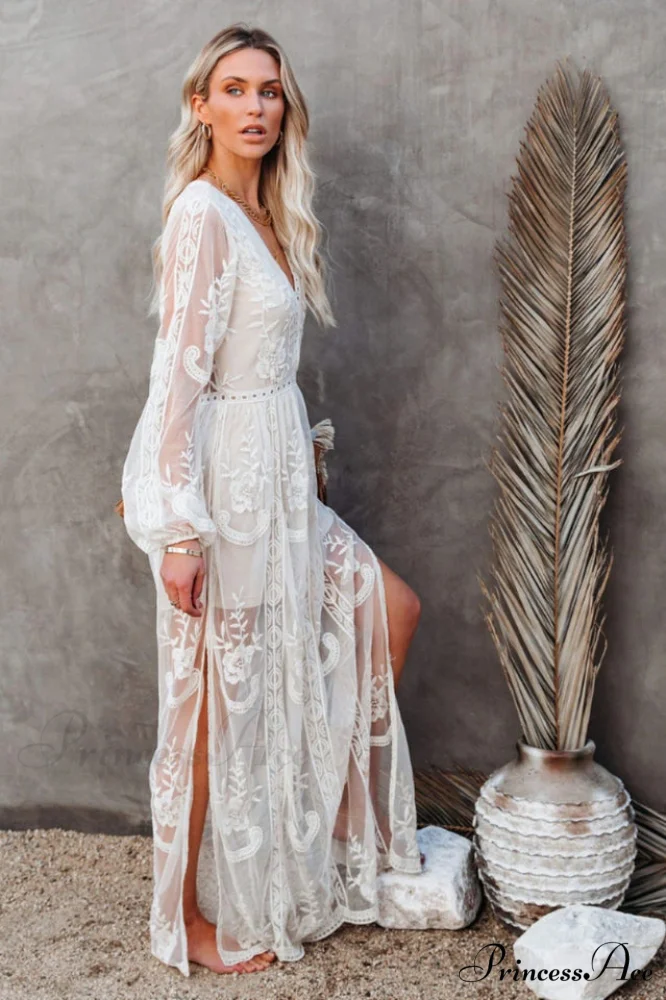 Boho Lace Stylish Maxi Dress - Image 5