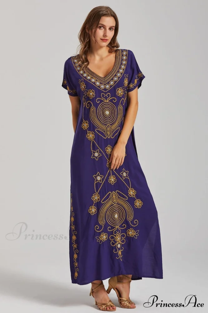 Boho Print Stylish Slit Dress - Image 13