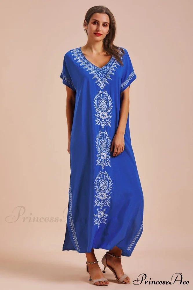 Boho Print Stylish Slit Dress - Image 22