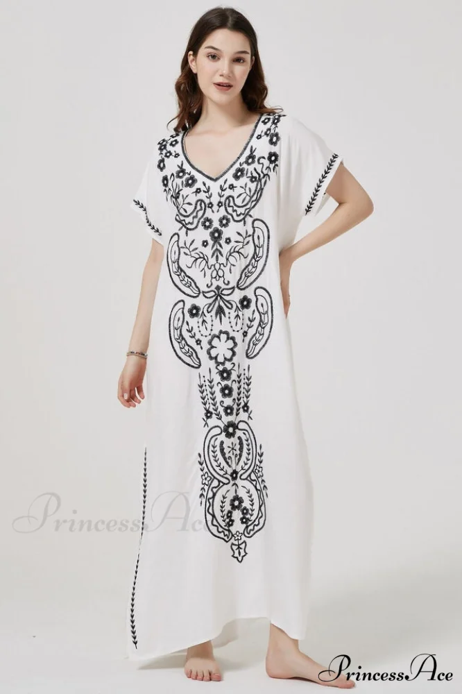 Boho Print Stylish Slit Dress - Image 36