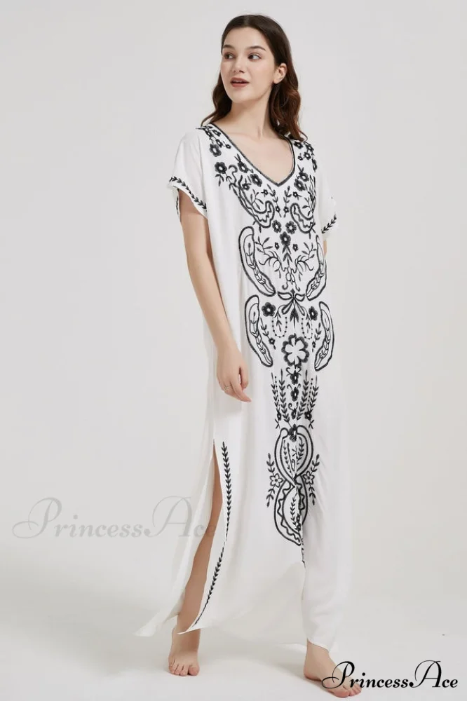 Boho Print Stylish Slit Dress - Image 37