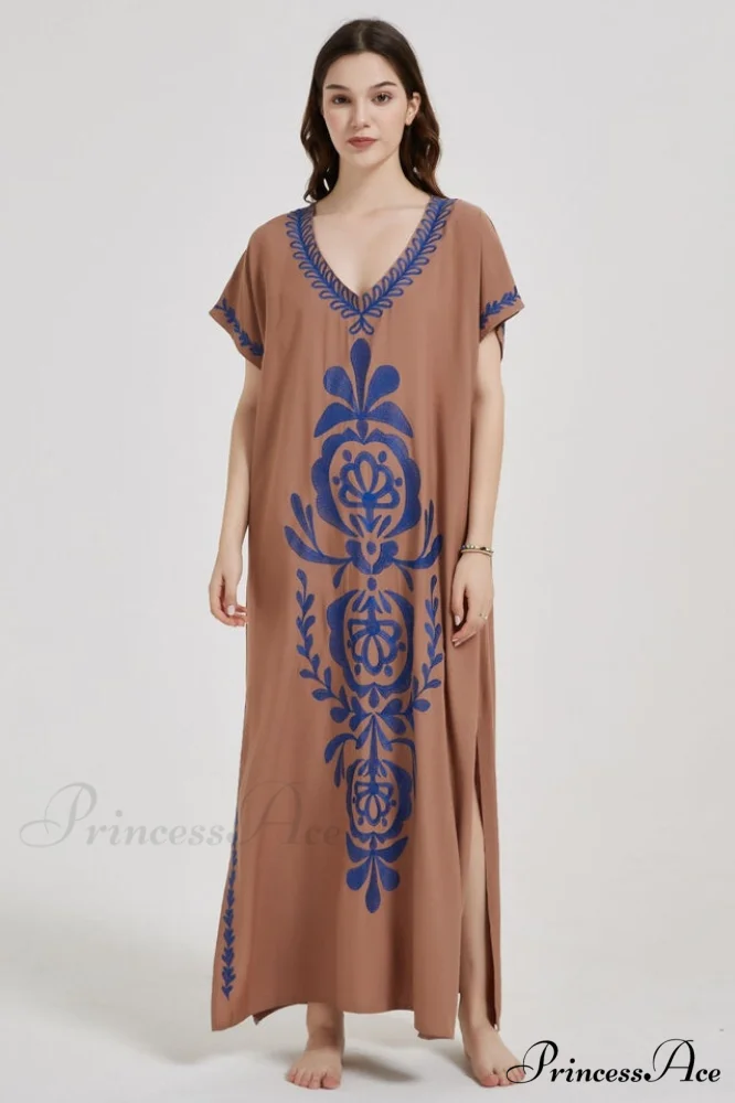 Boho Print Stylish Slit Dress - Image 4