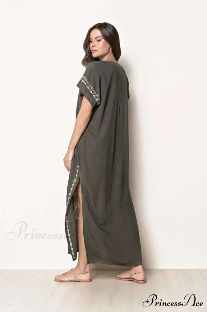 Boho Print Stylish Slit Dress - Image 45