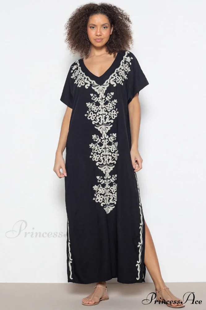 Boho Print Stylish Slit Dress - Image 6
