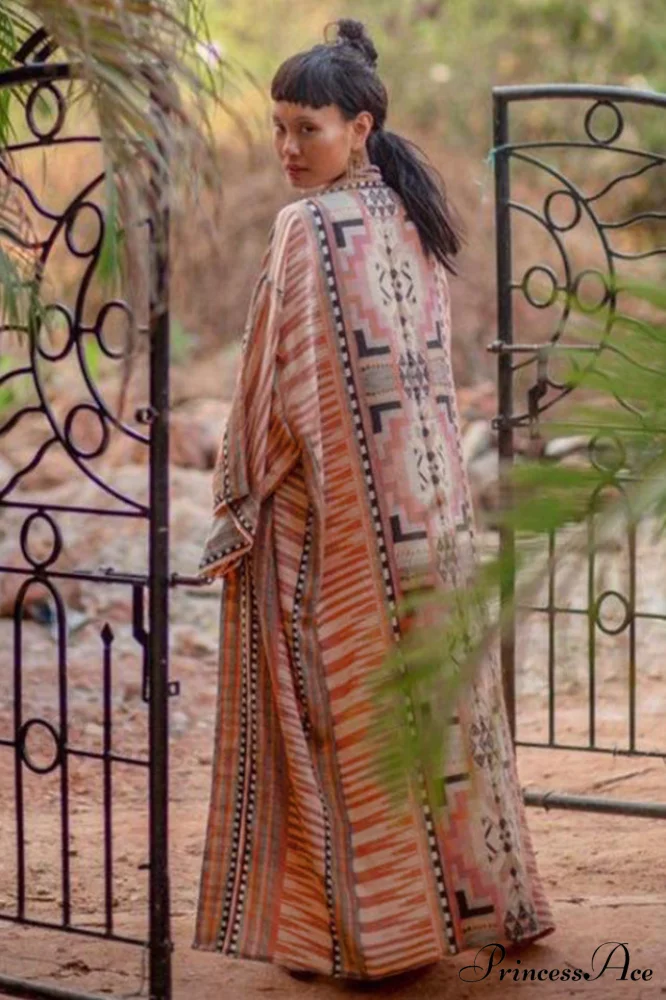 Boho Tie Stylish Dye Kimono Blouse - Image 10