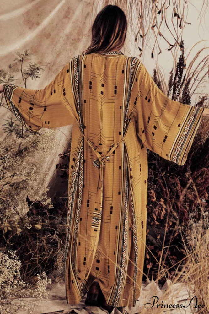 Boho Tie Stylish Dye Kimono Blouse - Image 19