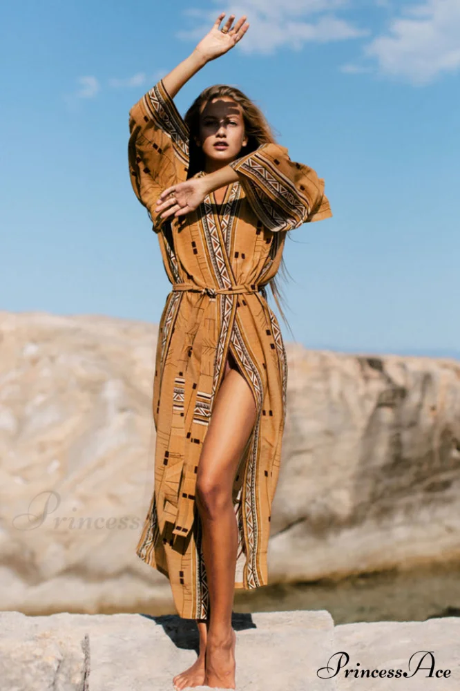 Boho Tie Stylish Dye Kimono Blouse - Image 21