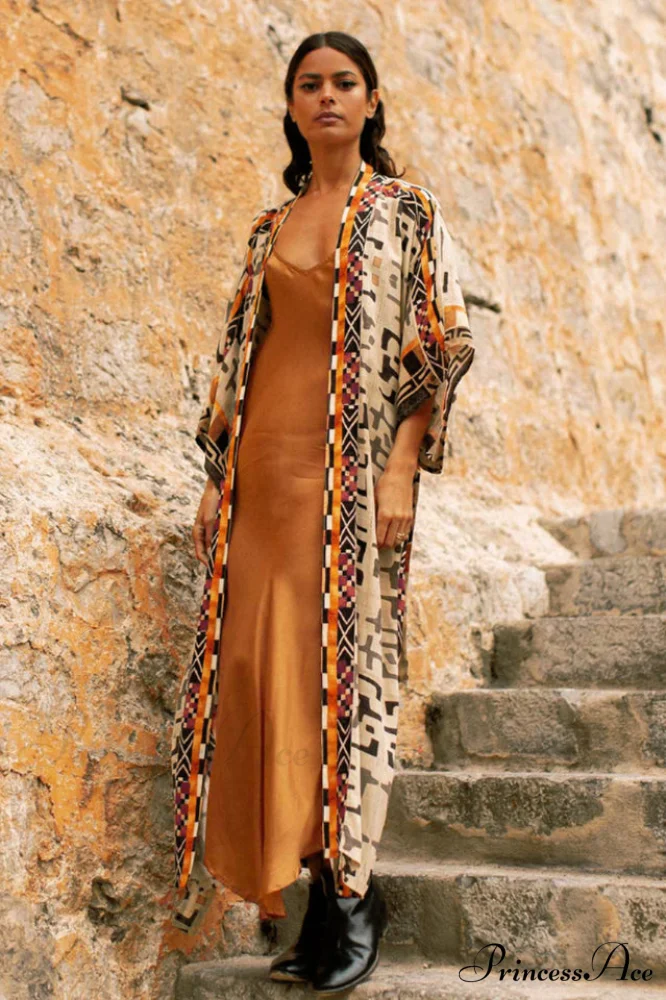 Boho Tie Stylish Dye Kimono Blouse - Image 23