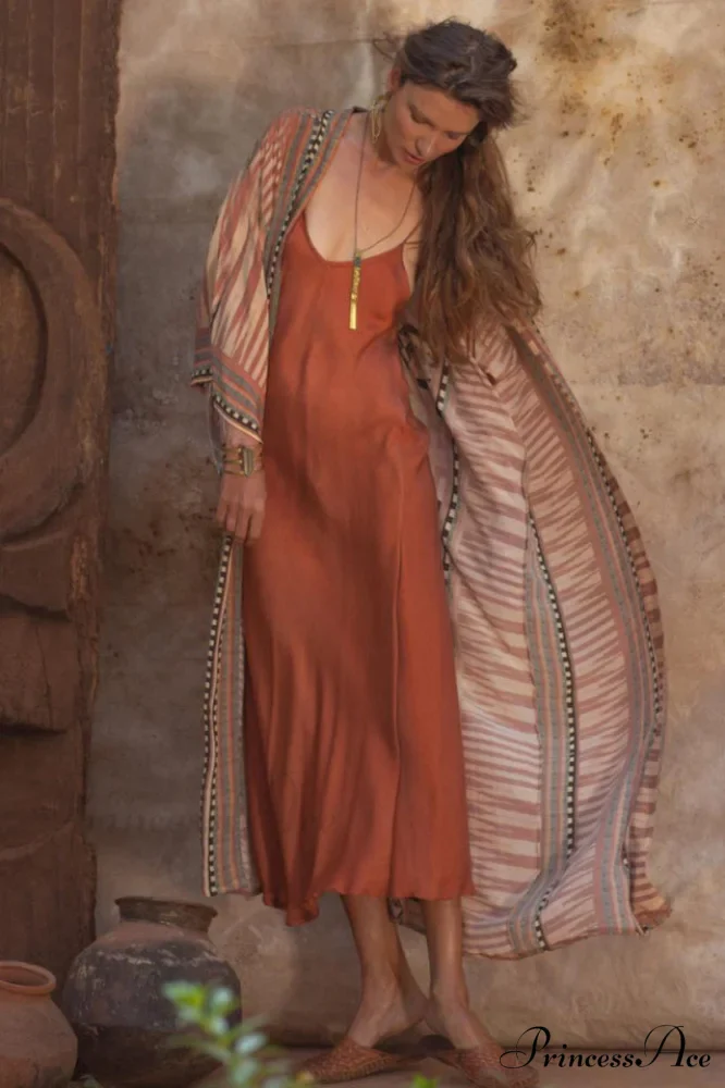 Boho Tie Stylish Dye Kimono Blouse - Image 8