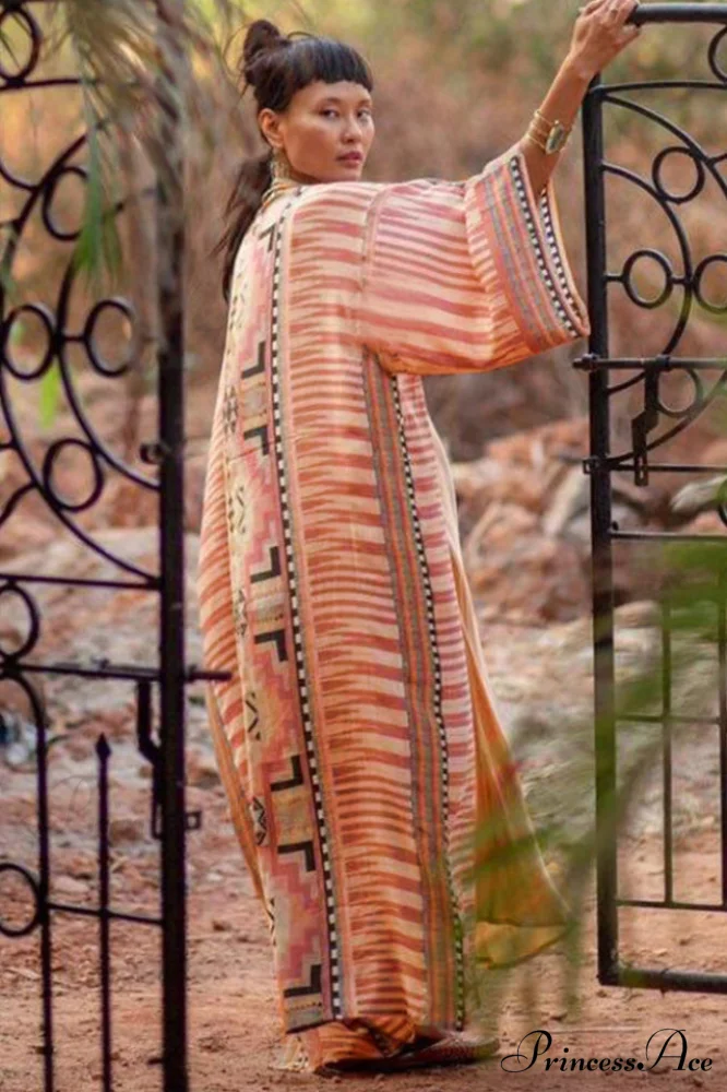 Boho Tie Stylish Dye Kimono Blouse - Image 9