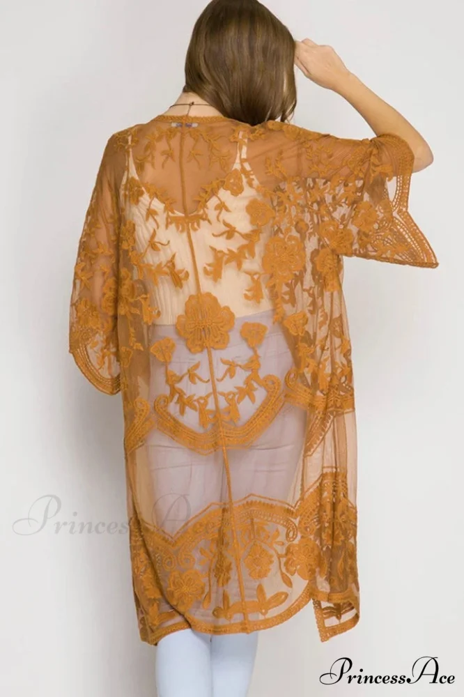 Hollow Out Lace Charming Kimono Cover Up - Image 12