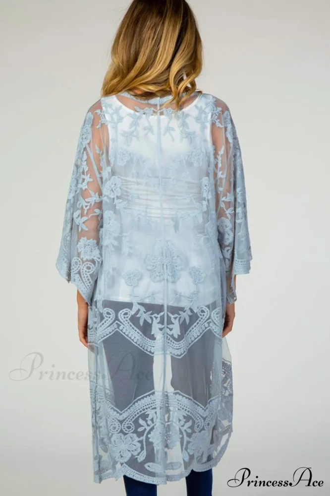 Hollow Out Lace Charming Kimono Cover Up - Image 21