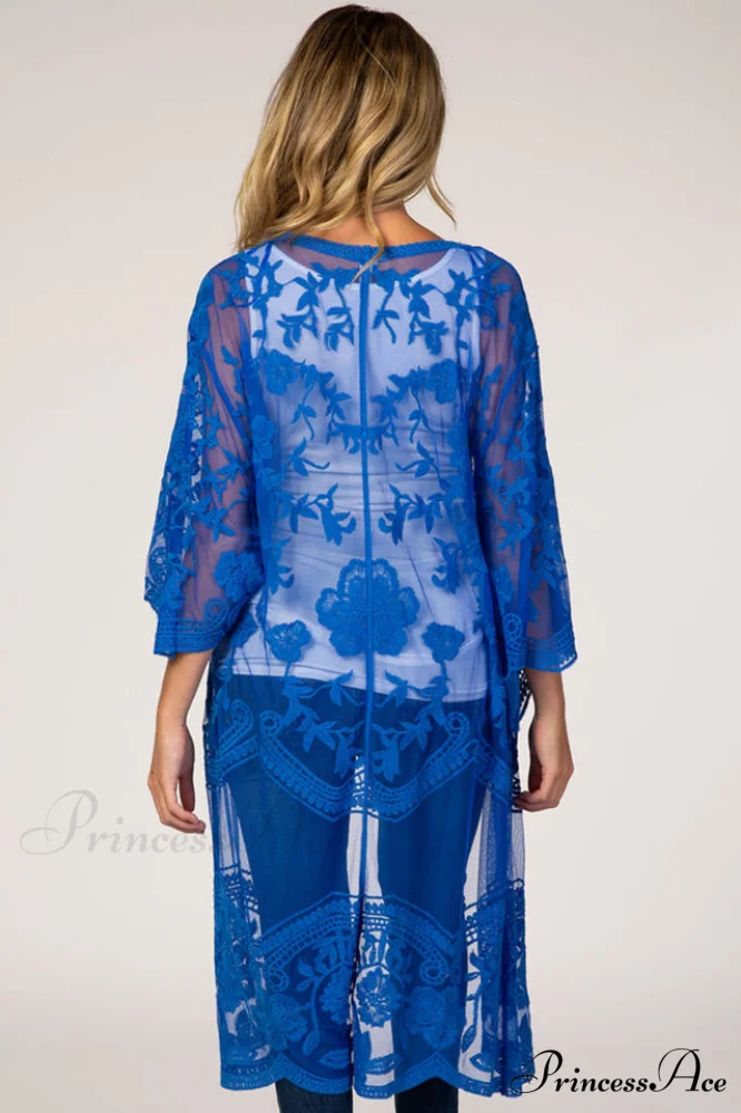 Hollow Out Lace Charming Kimono Cover Up - Image 23