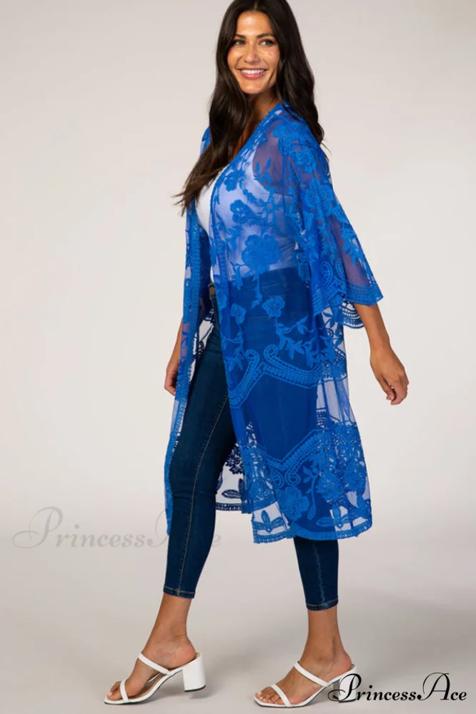 Hollow Out Lace Charming Kimono Cover Up - Image 24