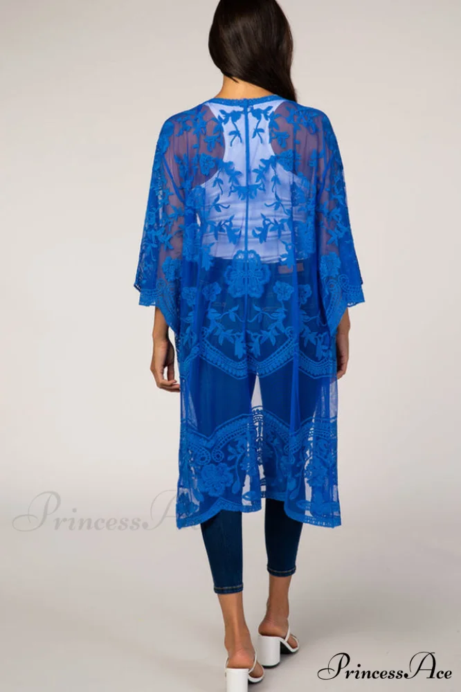 Hollow Out Lace Charming Kimono Cover Up - Image 25