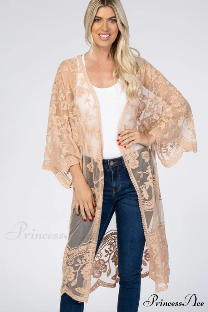 Hollow Out Lace Charming Kimono Cover Up - Image 30