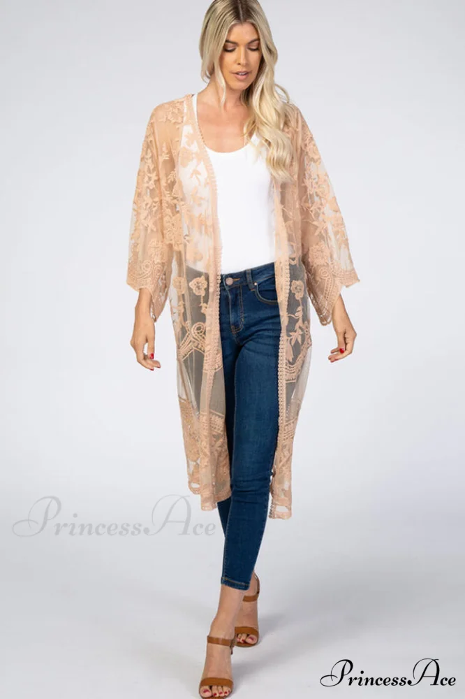 Hollow Out Lace Charming Kimono Cover Up - Image 33
