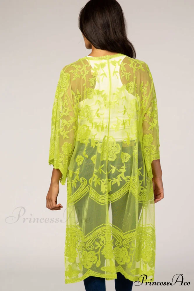 Hollow Out Lace Charming Kimono Cover Up - Image 41