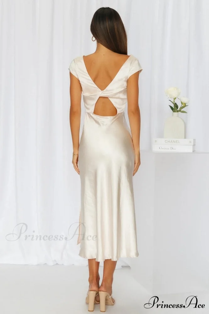 Get In Formation Charming Satin Midi Dress - Image 11