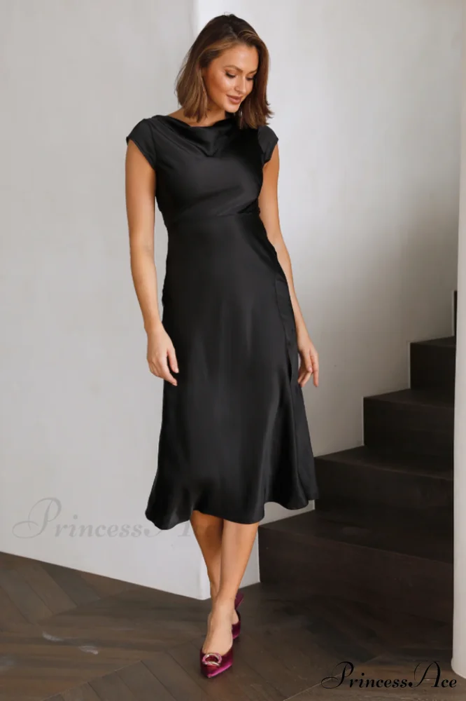 Get In Formation Charming Satin Midi Dress - Image 14