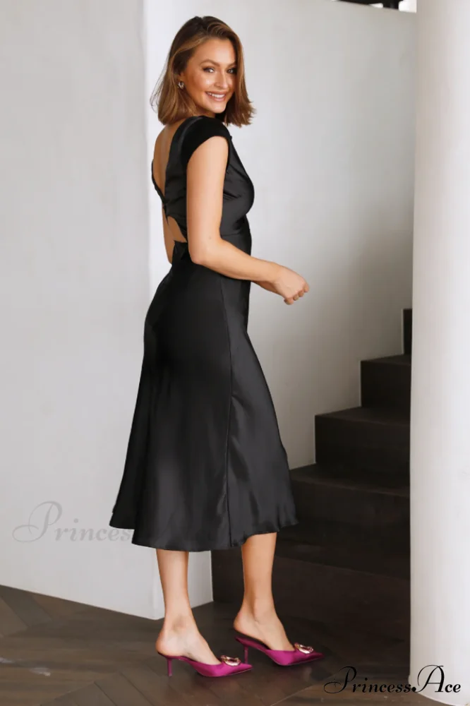 Get In Formation Charming Satin Midi Dress - Image 15