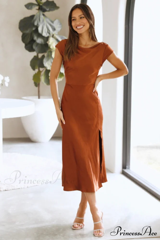 Get In Formation Charming Satin Midi Dress - Image 2