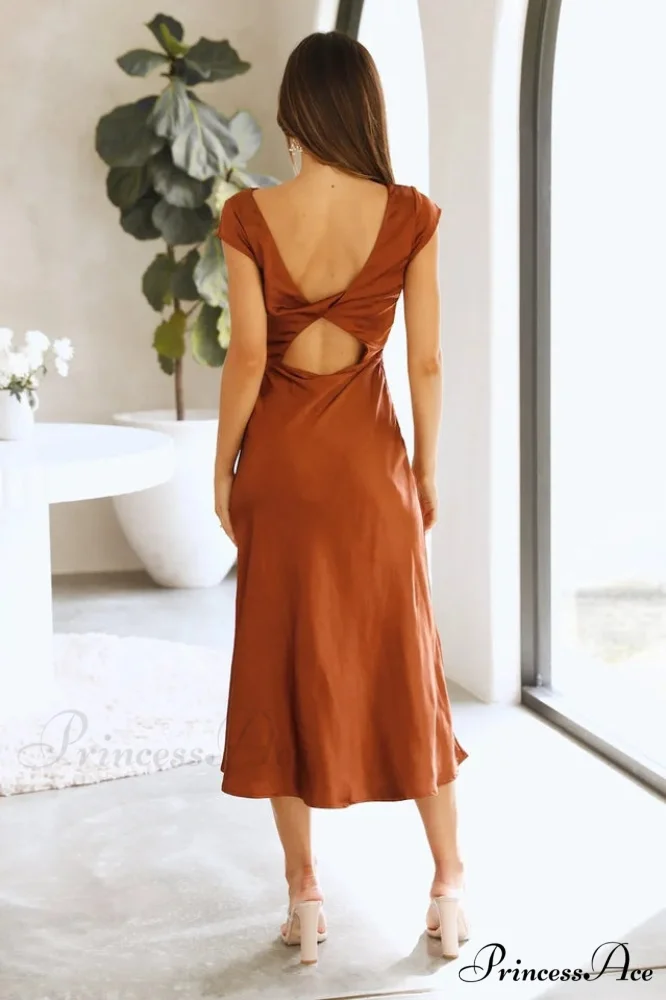 Get In Formation Charming Satin Midi Dress - Image 4