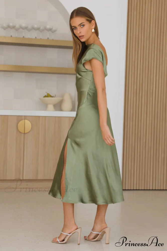 Get In Formation Charming Satin Midi Dress - Image 7