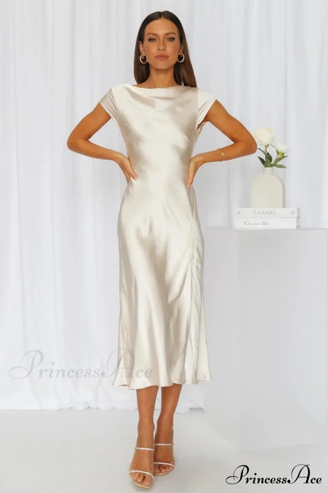 Get In Formation Charming Satin Midi Dress - Image 9