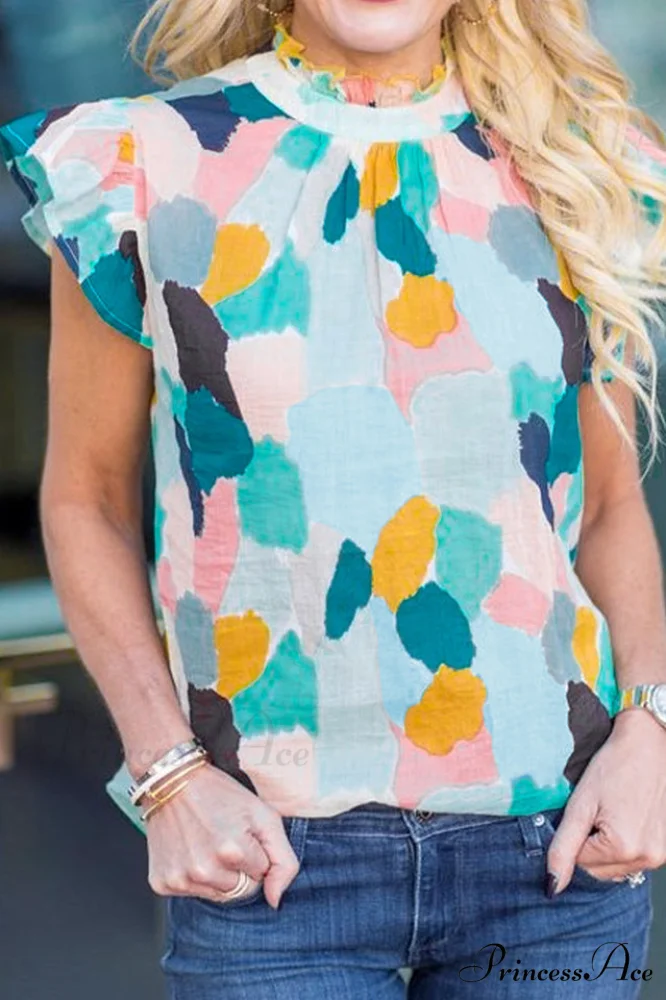 Abstract Elegant Print Top - Image 3