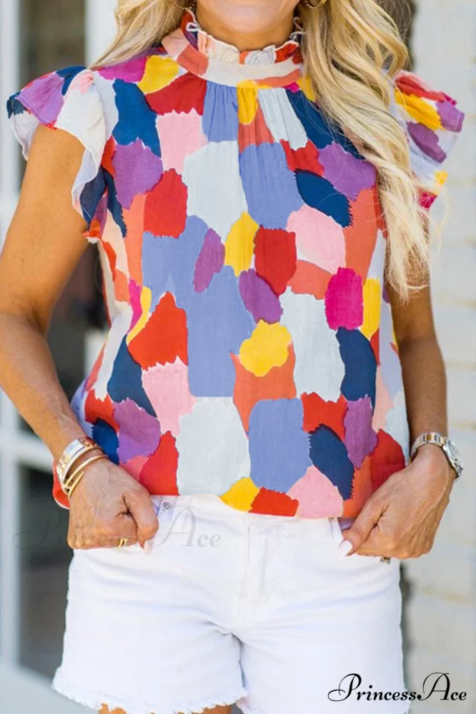 Abstract Elegant Print Top - Image 6