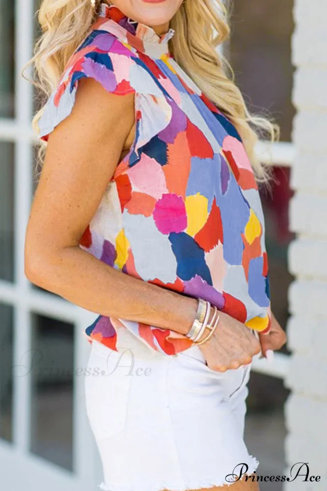 Abstract Elegant Print Top - Image 7