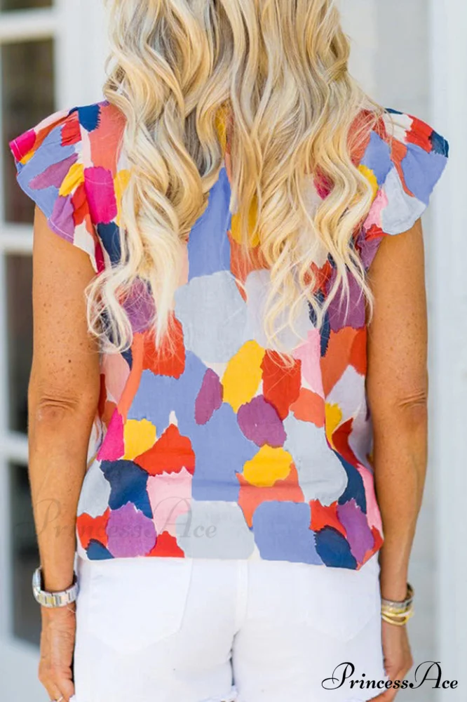 Abstract Elegant Print Top - Image 8