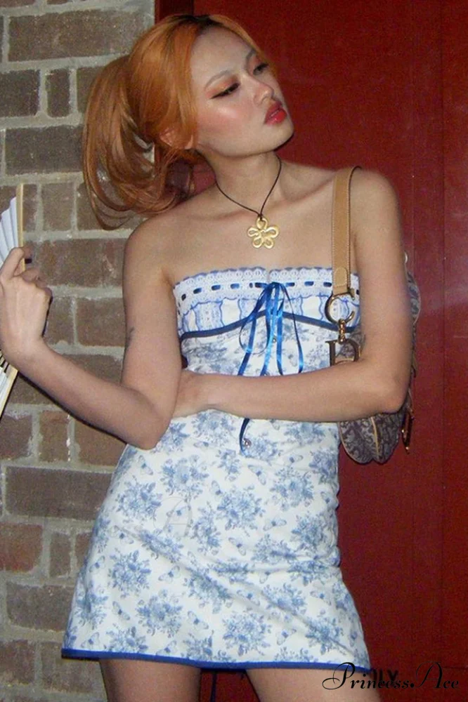 Fashion Bouquet Floral Charming Tube Short Dress - Image 12