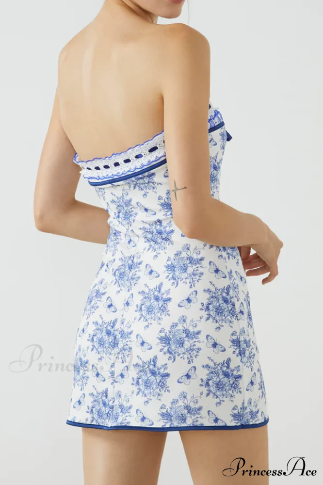 Fashion Bouquet Floral Charming Tube Short Dress - Image 7