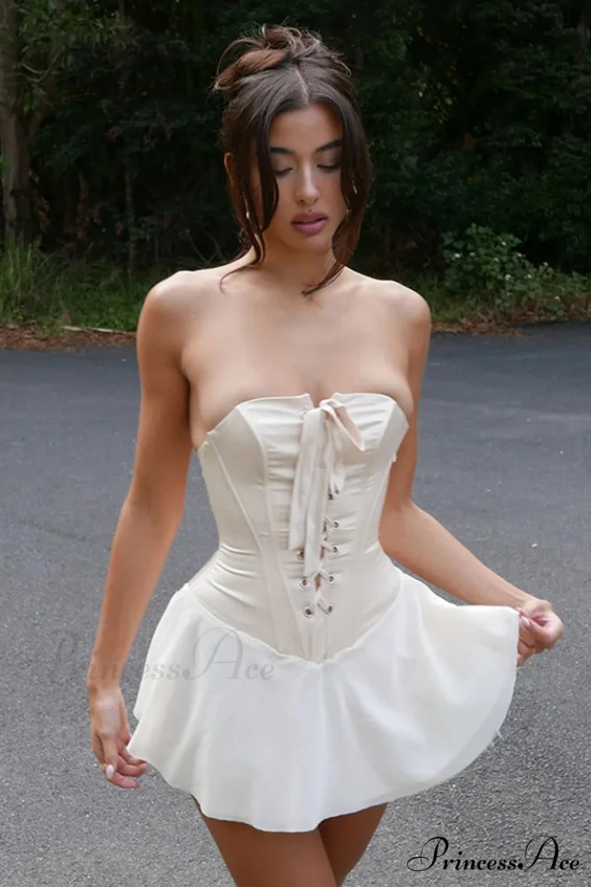 Jacqueline Strapless Stylish Corset Mini Dress - Image 4
