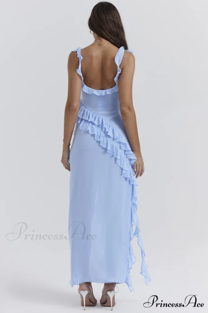 Ariela Soft Blue Charming Ruffle Maxi Dress - Image 6