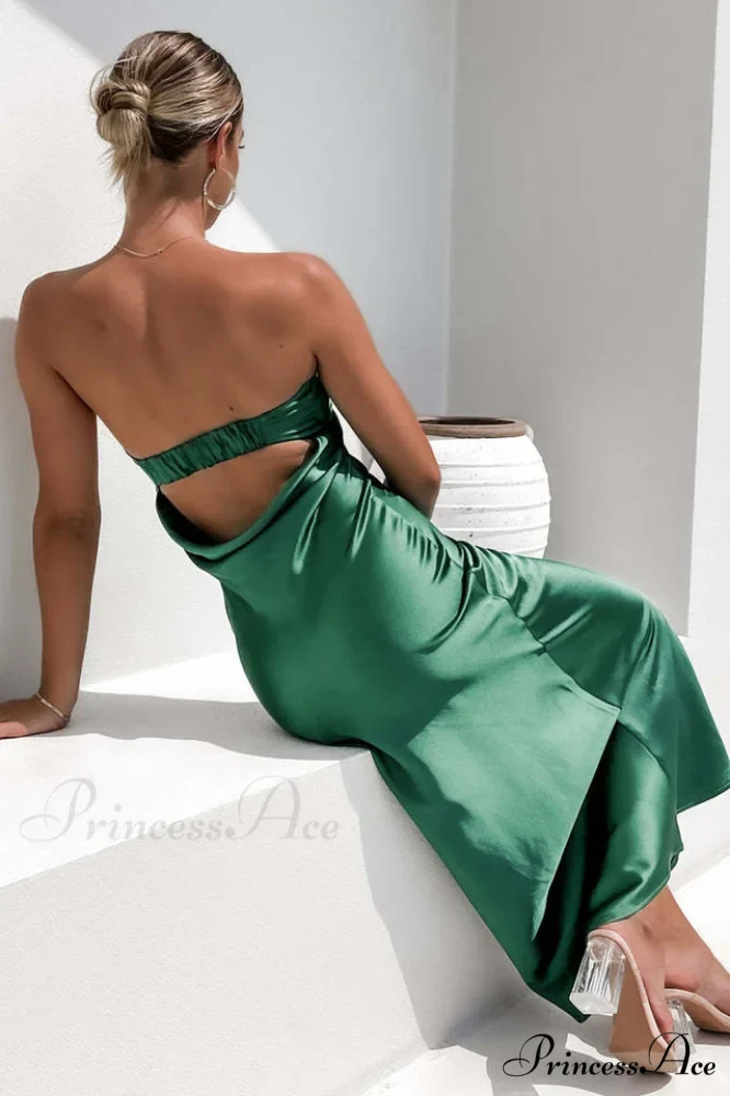 Half Open Back Charming Sleeveless Silky Dress - Image 19