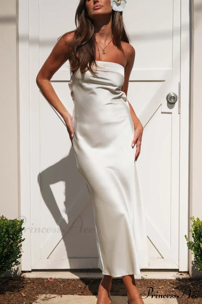 Half Open Back Charming Sleeveless Silky Dress - Image 22
