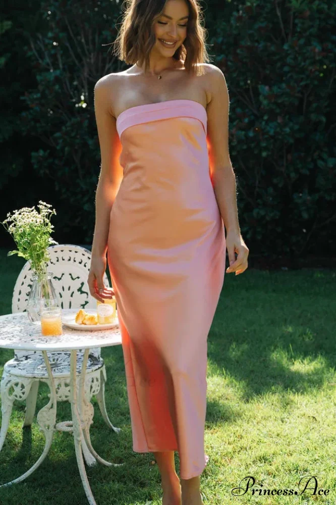 Half Open Back Charming Sleeveless Silky Dress - Image 28