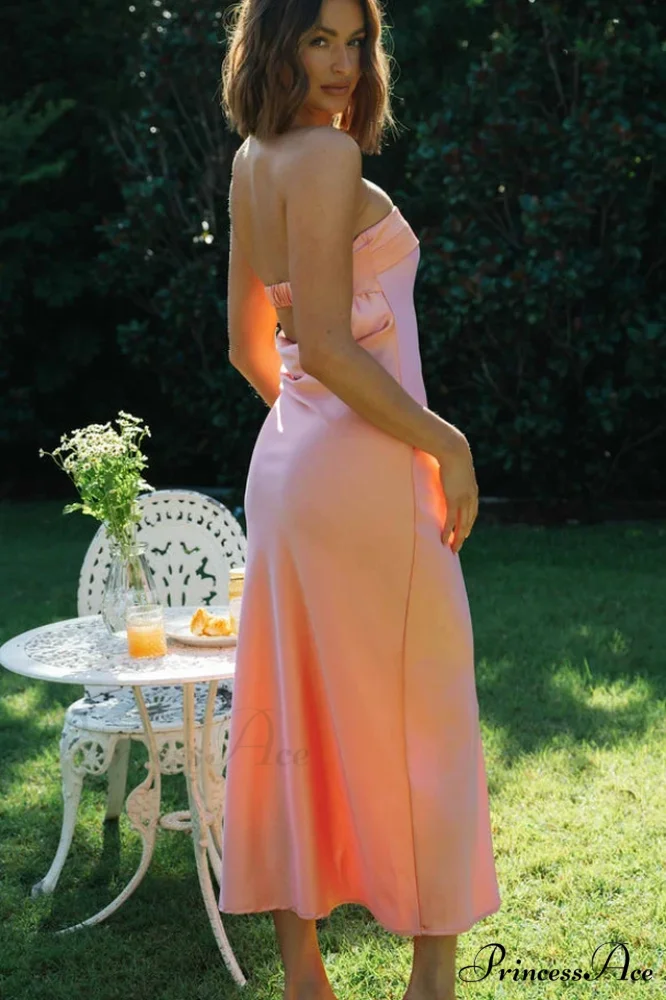 Half Open Back Charming Sleeveless Silky Dress - Image 30
