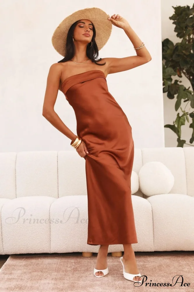 Half Open Back Charming Sleeveless Silky Dress - Image 7