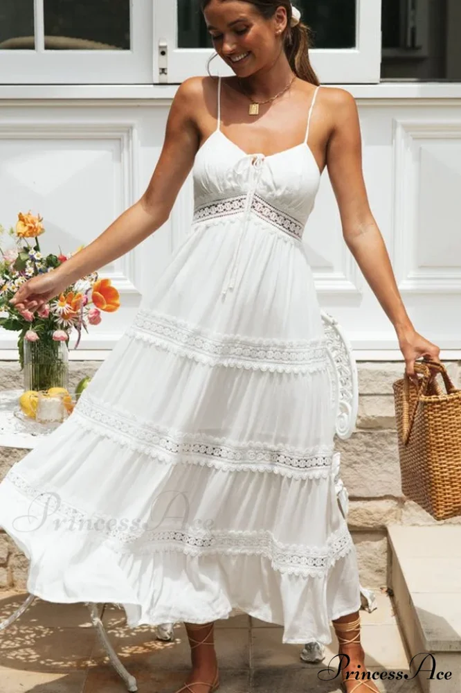 Boho Sling Lace Charming Panel Maxi Dress - Image 3