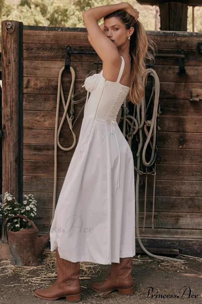Carmen White Stylish Bustier Sundress - Image 10