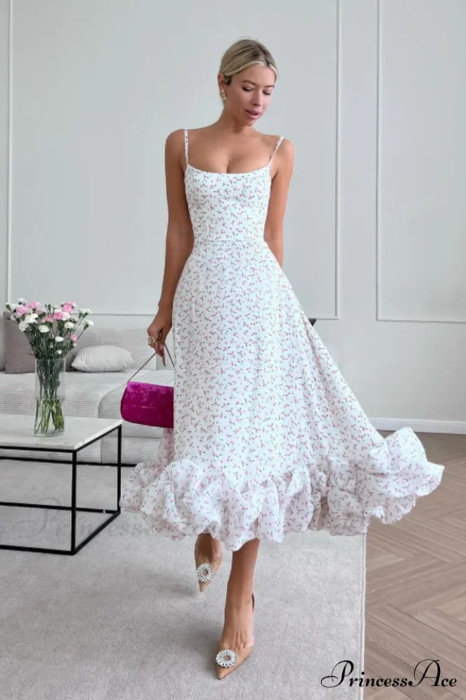 Flounce Bustier Stylish Midi Dress - Image 11