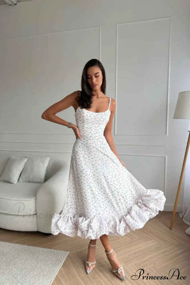 Flounce Bustier Stylish Midi Dress - Image 13